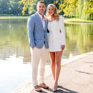 Self-Portrait Diamante Trim Mini Dress in White